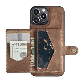 JEEHOOD Löstagbar 2-i-1 magnetisk läderplånbok + läderbelagd TPU-telefonfodral för iPhone 13 mini 