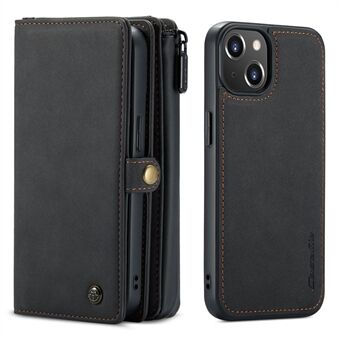 CASEME 018-serien Matt Yta Multi-Slot Design Stand 2-i-1 avtagbart mobiltelefonfodral för iPhone 13 mini - Black