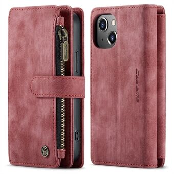 CASEME C30-serien för iPhone 13 mini 5,4 tums Stöddesign Stand Stötsäker PU-läder TPU-plånboksfodral Flip-fodral Telefonfodral - Red