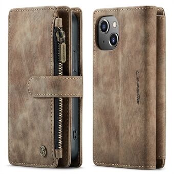 CASEME C30-serien för iPhone 13 mini 5,4 tums Stöddesign Stand Stötsäker PU-läder TPU-plånboksfodral Flip-fodral Telefonfodral - Brown