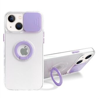 Färgglad design med skjutkameraskydd Ring Stöd Snyggt stötsäkert Mjuk TPU + Hårt PC Hybridtelefonfodral för iPhone 13 mini 