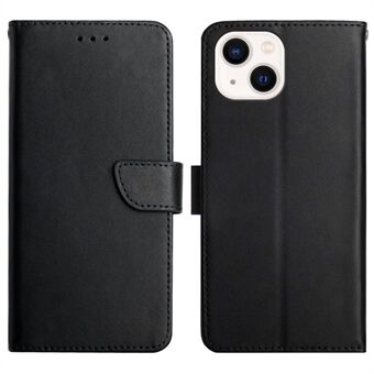 Nappa Texture Enfärgat fodral Plånbok Välskyddat telefonskal i äkta läder med Stand för iPhone 13 mini 