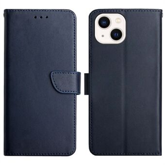 Nappa Texture Enfärgat fodral Plånbok Välskyddat telefonskal i äkta läder med Stand för iPhone 13 mini 