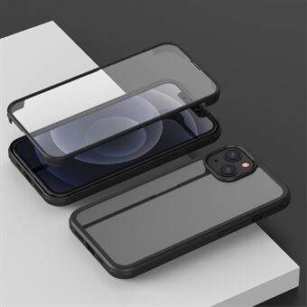 Hårt dubbelsidigt telefonfodral i härdat glas Fullt skydd Telefonskydd med TPU- Edge för iPhone 13 mini - Black