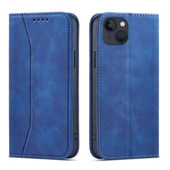 Anti-fall Folio Flip Läder Plånbok Telefonställ Stand Skal för iPhone 13 mini - Blue