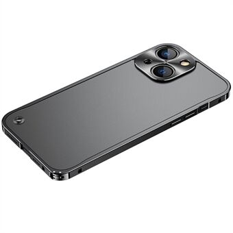 Anti-fall skydd härdat glas + metall hybridfodral Matt mobiltelefonskal för iPhone 13 mini - Black