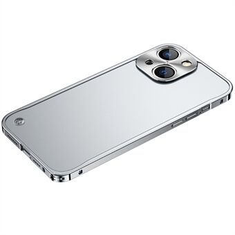 Anti-fall skydd härdat glas + metall hybridfodral Matt mobiltelefonskal för iPhone 13 mini - Silver