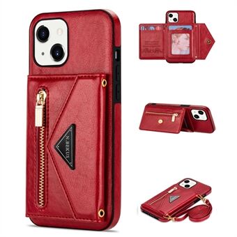 N.BEKUS för iPhone 13 mini  Anti-fall Kickstand Design Plånbok med tryckknappar PU Läder + TPU telefonfodral