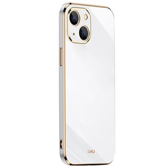 XINLI for iPhone 13 mini 5.4 inch Precise Lens Cutout Electroplating Golden Edge TPU Phone Case Protective Cover