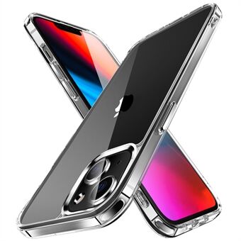 Kristallklart hybridtelefonfodral för iPhone 13 mini , galvanisering sidoknappar, hög transparens TPU + PC-mobiltelefontillbehör