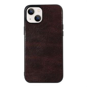 For iPhone 13 mini  Crazy Horse Texture Genuine Cowhide Leather Coating Phone Case Hybrid PC + TPU Back Cover