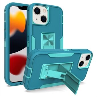 For iPhone 13 mini  Back Shell, Bump Proof PC + TPU Hybrid Phone Cover with Integrated Kickstand Car Mount Metal Sheet Case
