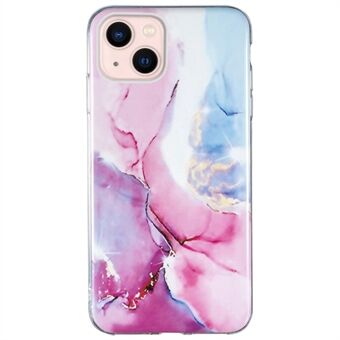 För iPhone 13 mini  Marble Pattern IMD Slim Phone Case Anti-drop Mjuk TPU bakskal