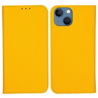 Anti-fall telefonplånboksfodral för iPhone 13 mini , PU Läder Cross Texture Stand Magnetisk Mobiltelefon Flip Cover