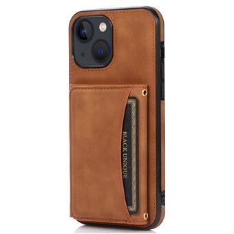 För iPhone 13 mini  Tri-fold plånbokskorthållare Kickstand Telefonskydd PU Läder + TPU Anti-droppfodral