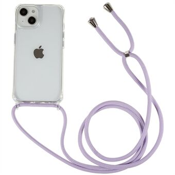 Bakfodral för iPhone 12 mini / 13 mini 5,4 tum, genomskinligt TPU+akryltelefonskal med justerbart halsband