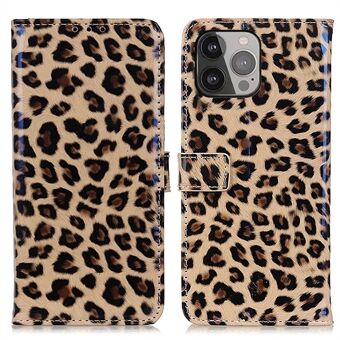 Leopardmönster PU- Stand Plånboksdesign Fullständigt skydd Telefonfodral Skal för iPhone 13 Pro Max 