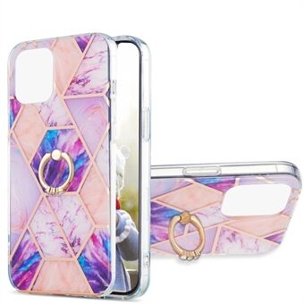 2.0mm IMD IML Electroplating Marble Pattern Phone Shell Protector with Rotary Kickstand for iPhone 13 Pro Max 6.7 inch