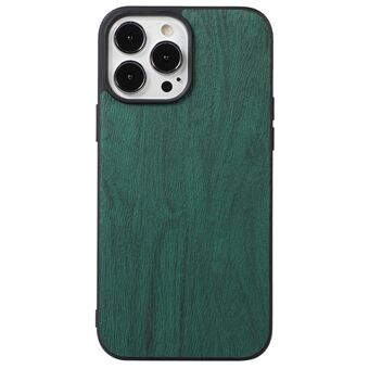 For iPhone 13 Pro Max 6.7 inch Anti-dust Phone Cover PU Leather Wood Texture Inner PC + TPU Phone Covering Case