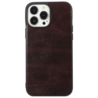 For iPhone 13 Pro Max 6.7 inch Crazy Horse Texture Genuine Cowhide Leather Coating Anti-scratch PC + TPU Case
