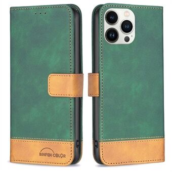 BINFEN COLOR BF Leather Case Series-7 Style 11 PU Leather Shell for iPhone 13 Pro Max , Magnetic Closure Design Drop-Proof Leather Phone Case Accessory