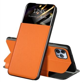 View Window PU-läderfodral för iPhone 13 Pro Max , Stand Skyddande telefonfodral