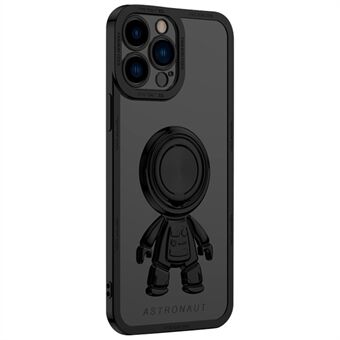 För iPhone 13 Pro Max  Spaceman Design Galvaniserad TPU-telefonfodral Kickstandsskydd med bilmonterad metallplåt