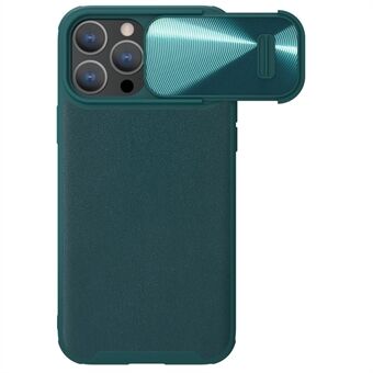NILLKIN För iPhone 13 Pro Max  PU-läderbelagd PC + TPU-fodral Skjut kameraskydd Anti-dropp telefonskalsskydd