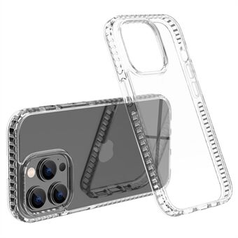 För iPhone 13 Pro Max  Plast+TPU Kristallklar telefonbaksida Stötsäkert hårt telefonfodral