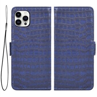 För iPhone 13 Pro Max  Anti-fingeravtryck PU-läder telefonfodral Crocodile Texture Plånboksställ Stand Skyddsfodral