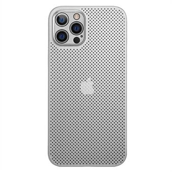 För iPhone 13 Pro Max 6,7 tum Ultratunt Andningsbart ihåligt hål Värmeavledning Mesh Bakskal PP Telefonfodral