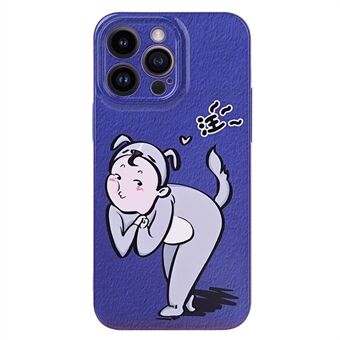 Cartoon Cat Girl / Hundpojkefodral för iPhone 13 Pro Max 6,7 tum Hård PC Par Mönster Utskrift Telefon Bakre skal