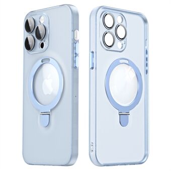För iPhone 13 Pro Max PC+TPU Telefon Kickstand Fodral Magnetiskt telefonskydd med glaslinsskydd