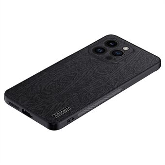 Wood Grain telefonfodral för iPhone 13 Pro Max 6,7 tum PU-läder PC TPU-skal med kameralinsskydd