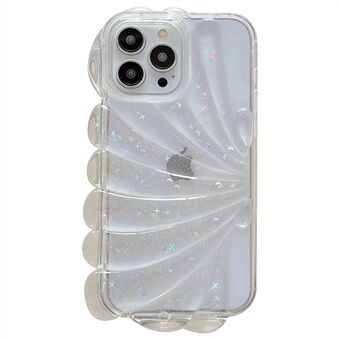 För iPhone 13 Pro Max 6,7 tum Glitter Star Epoxi Telefonfodral Mjukt TPU Sea Shell Stötsäkert skal