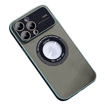 För iPhone 13 Pro Max 6,7 tum Scratch PC+Nylon bakskal LOGO View Cutout Telefonfodral