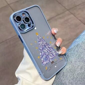 TPU-telefonfodral för iPhone 13 Pro Max, Glitter Ring Julgransmönsterskydd med linsfilm