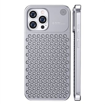 För iPhone 13 Pro Max Värmeavledning Telefonskydd Aluminiumlegering + Silikon ihåligt hålfodral