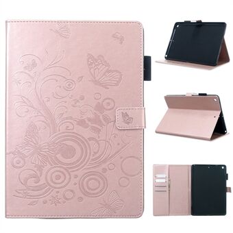Imprint Butterfly Wallet Stand Shell Tablet Cover för iPad (2021) / (2020) / (2019)