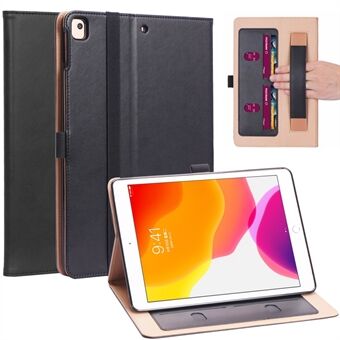 WY-2099 för iPad (2021) / (2020) / (2019) Läderfodral Stand Kortplatser Tablettfodral med resårband och handrem