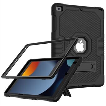 Kontrastfärg PC + TPU + Silikon Stötsäkert Anti-Drop Kickstand Design Tablet Cover Fodral för iPad (2019) / (2020) / (2021)