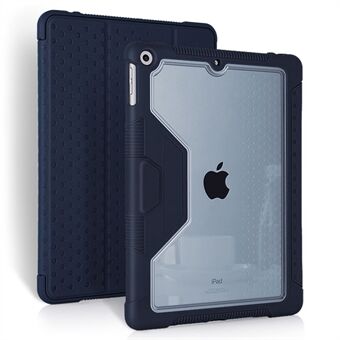 Läderfodral för iPad 10.2 (2021) / (2019) / (2020), Tri-fold Stand Pen Slot TPU + PC Transparent Tablet Case