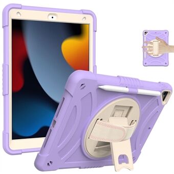 Kickstand Tablet Case för iPad 10.2 (2019) / (2020) / (2021) / iPad Air 10.5 tum (2019), Silikon+PC Robust stötsäker skal med handrem / pennhållare