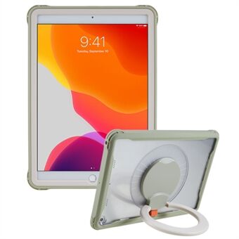 PEPKOO för iPad 10.2 (2021) / (2020) / (2019) 360-graders rotation Kickstand Cover PC + TPU Stötsäkert tablettfodral