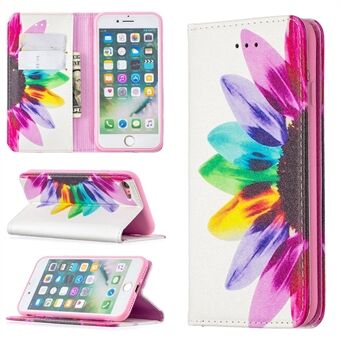 Auto-absorbed PU Leather Wallet Stand Cell Phone Case with Pattern Printing for iPhone 7 / iPhone 8 / iPhone SE 2020/2022