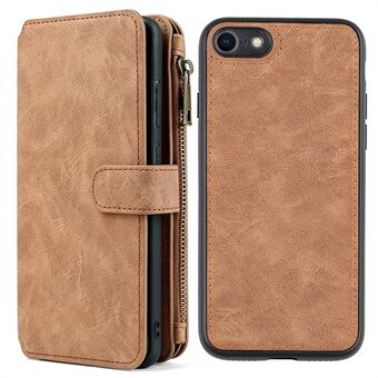 MEGSHI for iPhone 7 /8 /SE (2020)/SE (2022) Multi-Function Detachable 2-in-1 Leather Case Wallet Stand Phone Accessory