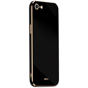 XINLI for iPhone 7 inch/8 4.7 inch/SE (2022)/SE (2020) Mobile Phone Back Cover Precise Lens Cutout Electroplating Golden Edge Flexible TPU Case