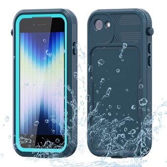 SHELLBOX A Series IP68 Waterproof Hybrid Phone Back Case for iPhone 7 /8 /SE (2020)/(2022), IP6X Dust-Proof Protective Case with Lanyard