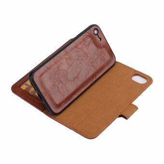 For iPhone 7 / iPhone 8 / iPhone SE 2020/2022, Crazy Horse Leather Cover Magnetic Detachable Stand Shockproof Phone Case