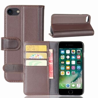Plånbokstelefon i äkta läderskydd med Stand för iPhone SE (2020)/SE (2022)/8/7 4,7 tum